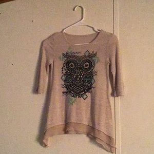 Girls blouse with fancy owl design